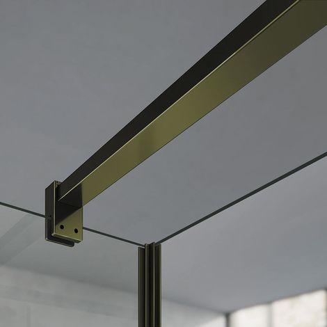 GRAND VERRE Barre de maintien en aluminium anodisé bronze pour verre 6-8mm 140cm