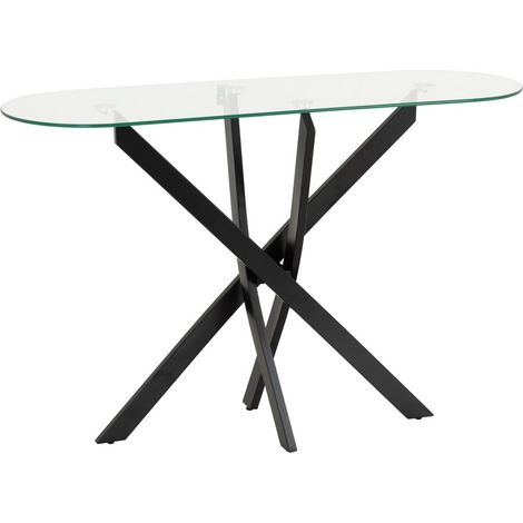 Sheldon Console Table - L40 x W78.5 x H120 cm - Clear Glass/Black
