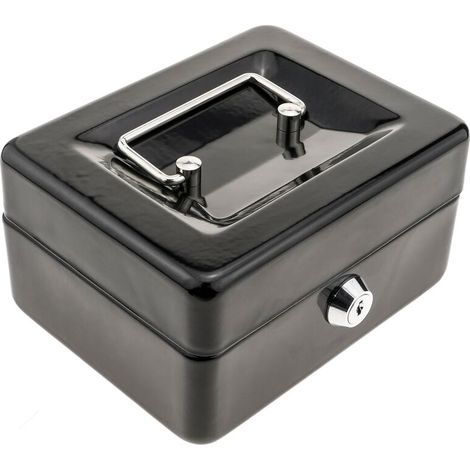Caisse a monnaie et billets Boîte métallique portable en acier 150 x 117 x 80 mm (1/5)
