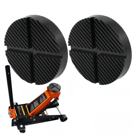 2 pièces universelles pour cric hydraulique, coussinet en caoutchouc, couleur noire (1/4)