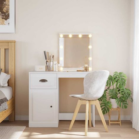 vidaXL Toeletta con Luci LED Bianca 90x42x132,5 cm (1/5)