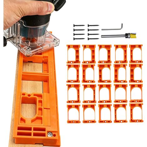 Kit D'Installation Pour Charnières De Porte Invisibles Largeur 10 mm Gabarit De Mortaisage Pour Charnières Invisibles Pour Portes Et Armoires De Cuisine, Chambre, (1/5)