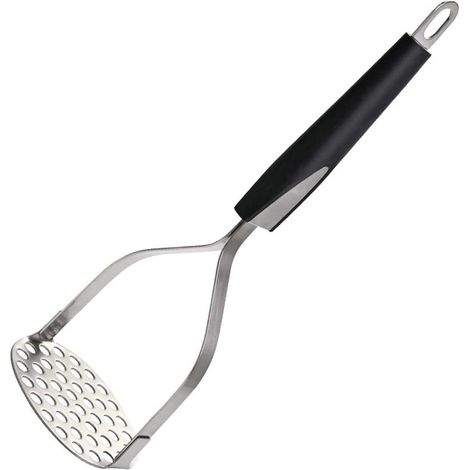 1 Presse-purée Acier Inoxydable Double Pression Poignée Silicone Anti-dérapant Cuisine (1/5)