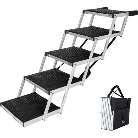 Rampa pieghevole in alluminio per cani a 5 gradini, antiscivolo, 110 kg (1/5)