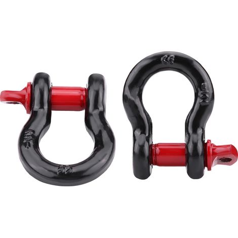 Hochleistungsfähiger, 2 Tonnen (4400 lb) schwerer D-Ring aus verzinktem Stahl für Fahrzeugabschlepp- und Bergungsarbeiten. (1/5)