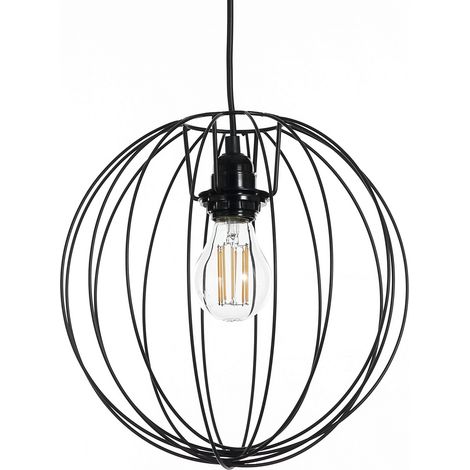 Lampadario in acciaio verniciato nero opaco cm. Ø.30