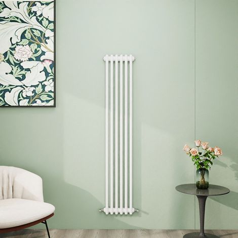 AICA 1500x290mm White Vertical Traditional Radiator Cast Iron 2 Column Heating UK