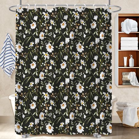 Rideau de douche imperméable en polyester 180x180 poids aux ourlets rideau séchage rapide pour logement étudiant (1/5)