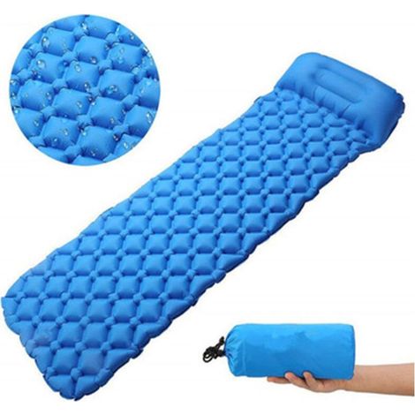 Matelas De Couchage Ultraléger Avec Oreiller Intégré, Matelas De Camping Gonflable Pour La Randonnée, Les Voyages Et La Randonnée, Tapis De Camping Compact Et Portable (1/5)
