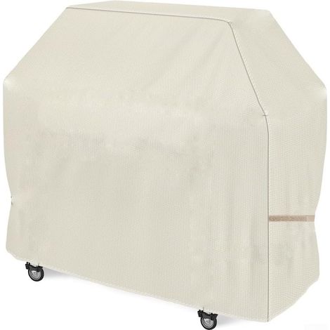 Housse de protection imperméable et anti-UV en tissu Oxford 210D pour barbecue - Double couture - 152,4 cm x 71,1 cm de large x 111,8 cm - Blanc (1/5)