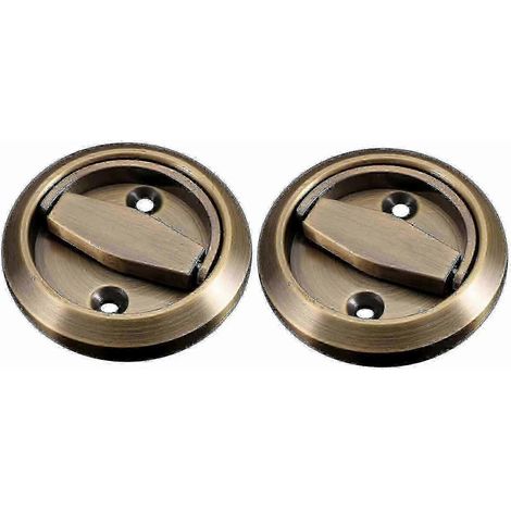 Lot de 2 poignées de porte invisibles en acier inoxydable 304, ignifugées, antirouille et antivol, compatibles avec les portes coulissantes. (1/5)