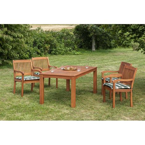 Maracaibo Set 9tlg 4 Sessel Auflagen Tisch Tisch 170x90cm