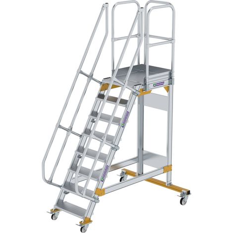MUNK Plattformtreppe fahrbar 60° Stufenbreite 600mm 8 Stufen