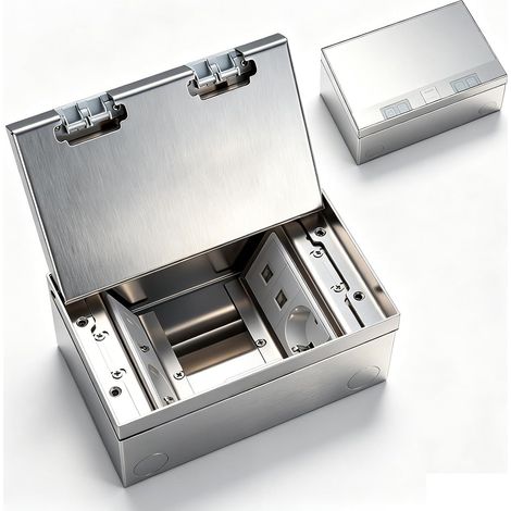 Prise de sol pour réservoir de sol, 4000 W/16 A, prise encastrée, 3 prises UE + 2 RJ45 (1/5)