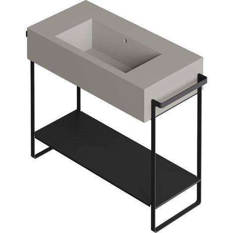KUBO 100 Greige mat 1 trou Bonde Siphon Ch + structure