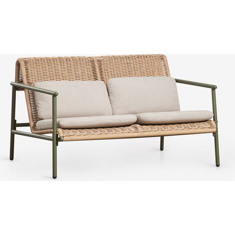 Divano da giardino a 2 posti in alluminio e rattan sintetico Duroli SKLUM (1/5)
