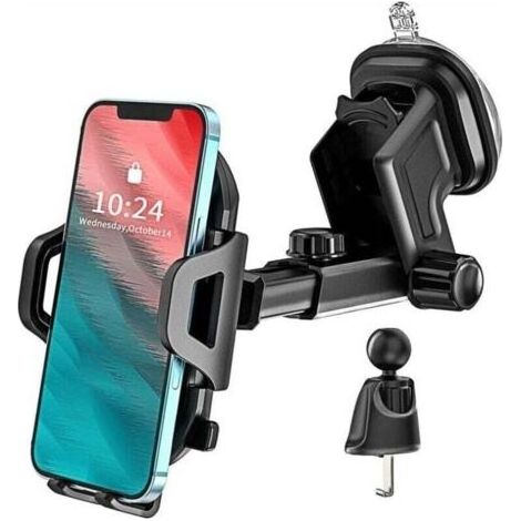PA Auto-Telefonhalterung, 3-in-1-Auto-Smartphone-Halterung, Lüftungsschlitz, Windschutzscheibe, Armaturenbrett, Saugnapfhalterung für iPhone 13 12 11 14 Pro Max SE 2020 XR XS X XSmax 7 8 Plus (1/4)
