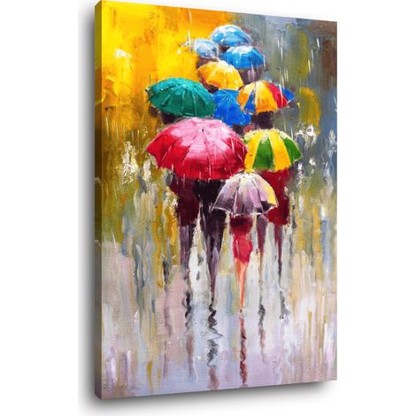 Tableau sur toile parapluie 30x45 cm - Impression sur Toile Murale Décorative - Image imprimée en HD sur Toile - Toile sur Châssis en Bois FSC - Fabriqué en France
