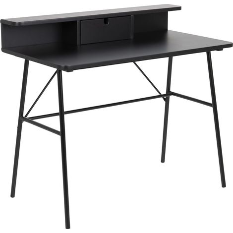 Bureau 1 tiroir et 1 tablette avec pieds en métal FLORIAN (1/3)
