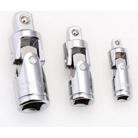 Jeu de 3 douilles universelles à impact en acier CR-V entraînement 1/4 3/8 et 1/2 pour fixations difficiles d'accès robuste et durable
