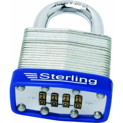 Sterling CPL146 - Lucchetto con combinazione a 4 cifre in acciaio laminato, larghezza 4,6 cm (1/5)