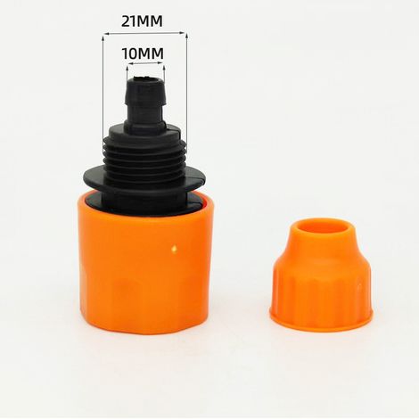 Raccord d'eau orange à 3 points en plastique pour lavage de voiture à domicile accessoires pour raccord de tuyau d'arrosage de jardin. (1/4)