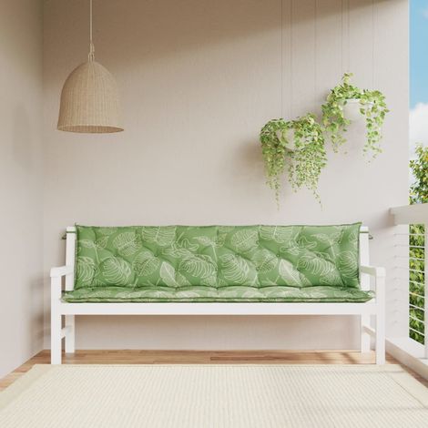 Lot de 2 Coussins pour banc de jardin motif de feuilles tissu -FV61517 (1/5)