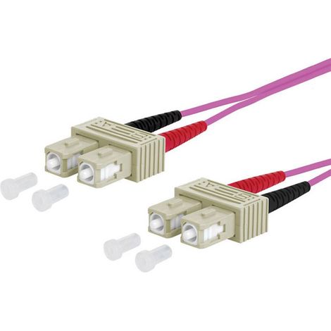 Metz Connect 151S1EOEO10E fibre optique FO Câble de raccordement 1.00 m violet [2x SC mâle - 2x SC mâle] 50/125 µ Multimode OM4 X018541 (1/2)