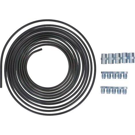 Kit tuyau frein acier revêtu PVF 5m avec vis 4.75mm et raccords, pièce rechange auto universelle (1/5)
