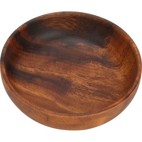 Bol en bois pour salade, soupe, fruits et snacks, 12x3.5 cm, idéal pour café et maison (1/5)