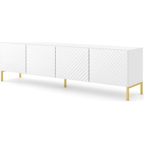 PORTA TV SURF 200 4D GAMBE BIANCO LUCIDO ORO
