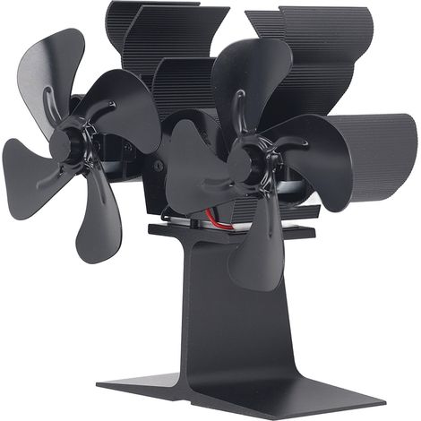 Ventilateur poêle à bois sans électricité 8 pales thermique autonome pour cheminée à combustible bois (1/5)
