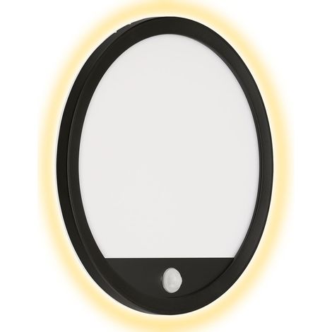 LED Außenleuchte Bewegungsmelder IP44 15W schwarz Kunststoff Ø 28 cm Telefunken (1/5)