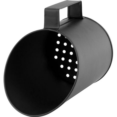 Facilitys – Pelle à granulés en métal noir avec tamis intégré – Fond perforé pour filtration efficace – Compacte pour bacs étroits
