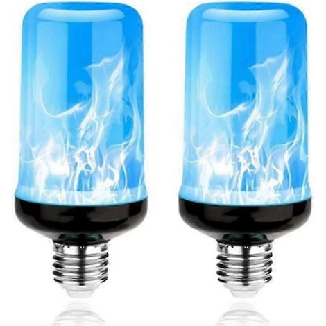 Lot de 2 ampoules LED effet flamme, culot E27, 4 modes d'éclairage avec effet inversé, AC85-265V, pour décoration de fête ou de maison. (1/5)