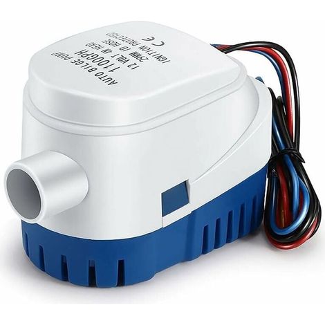 Pompes de cale 12 V 1 100 GPH Pompe de cale automatique Pompe à eau liquide silencieuse automatique pour pompe de cale marine Pompe à eau pour bateaux Étangs Piscines Dolaso (1/4)