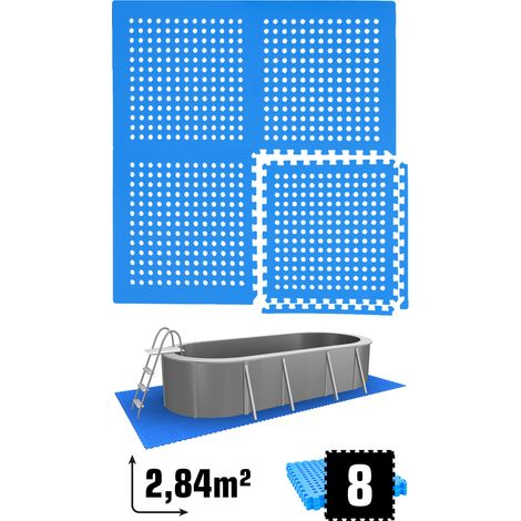 Tapis de Piscine 2,8 m² - 8 Tapis de Sol EVA 62x62 Jeu de Dalles de Protection (1/5)