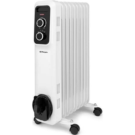 Radiateur à Bain d'Huile 2000W Chauffage électrique 9 éléments Orbegozo RS2000. Thermostat réglable