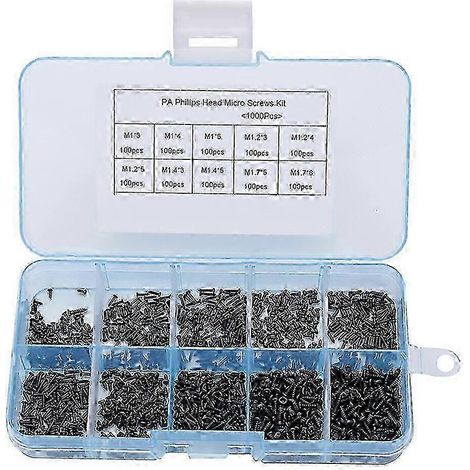 1000 vis autotaraudeuses à tête ronde, vis électroniques miniatures, pièces métalliques (1/5)
