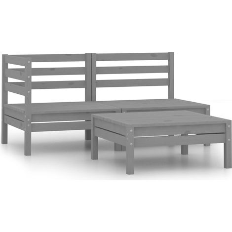 Garden Lounge Set Grey Solid pinewood Large Modular vidaXL