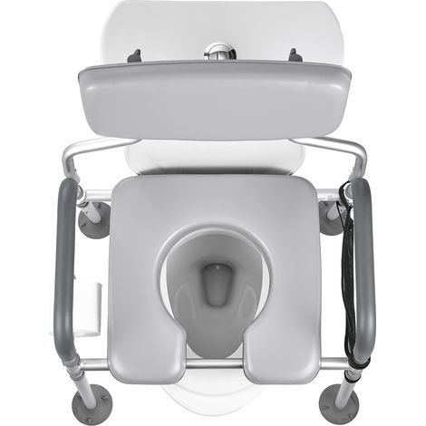 Mophorn Sedia comoda da comodino 4 in 1, capacità di 500 libbre, WC portatile con seduta e schienale imbottiti, secchio rimovibile da 5 litri, altezza e larghezza regolabili (1/5)
