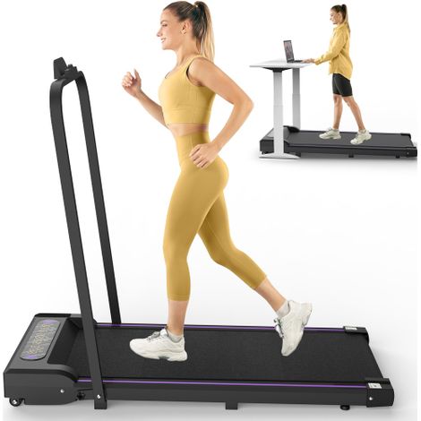 Tapis de course pliable pour maison et bureau, walking pad sous bureau 2,5 HP avec mode bureau, mini tapis de course jusqu’à 8 km/h (1/5)