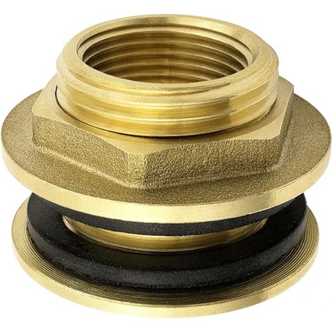 Passe-câble en laiton 1/2" femelle vers 3/4" mâle avec joints en caoutchouc pour collecteur d'eau de pluie – cuve IBC (1/5)