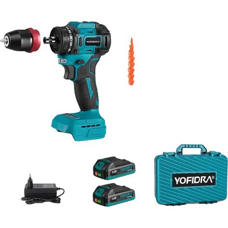 Visseuse et Perceuse Électrique, Moteur Sans Balais, Outil Électrique Multifonction, 2 Style de Batterie A (1/2)