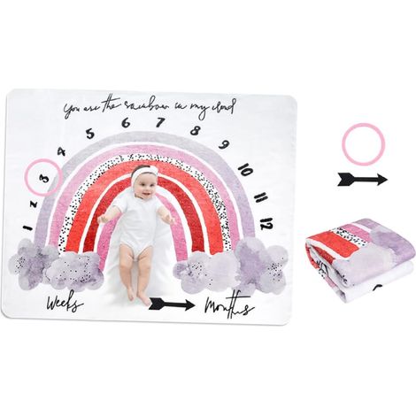 Couverture bébé mensuelle en flanelle ORFOFE motif (1/5)