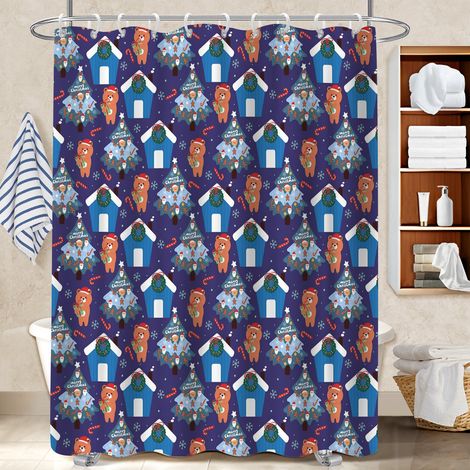 Rideau de douche imperméable en polyester 180x180 Épais housse de baignoire pour maison de vacances au bord de la mer (1/5)
