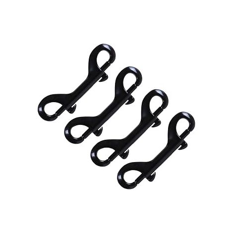 Lot de 4 mousquetons à double extrémité très résistants - Noir (1/4)