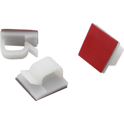 Attaches-câbles [60 pièces], mini attaches-câbles adhésives, fixation auto-adhésive, pour bureau, maison, fixation auto-adhésive (blanc) (1/3)