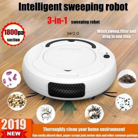 Multifunktionaler Saugroboter, 3-in-1 intelligenter Kehrroboter, lädt sich automatisch auf, Nass- und Trockenreinigung (1/4)