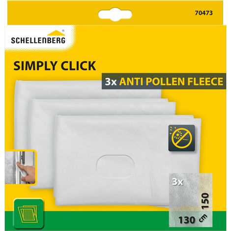 Lot de 3 non-tissé antipollen pour moustiquaire fenetre 130 x 150 cm, remplacement de la grille anti-pollen, blanc (1/5)